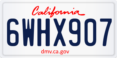 CA license plate 6WHX907