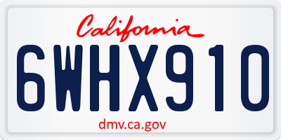 CA license plate 6WHX910