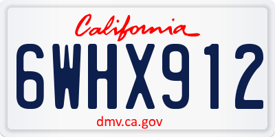 CA license plate 6WHX912