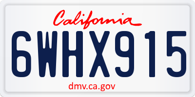 CA license plate 6WHX915
