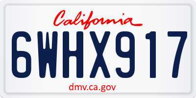 CA license plate 6WHX917