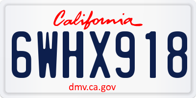 CA license plate 6WHX918
