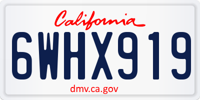CA license plate 6WHX919