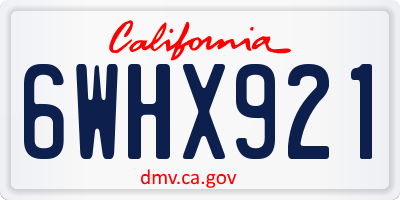 CA license plate 6WHX921