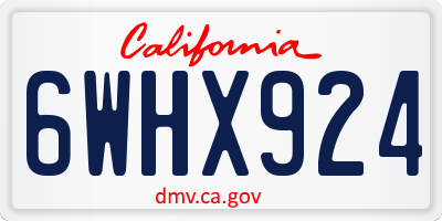 CA license plate 6WHX924