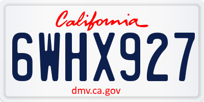 CA license plate 6WHX927