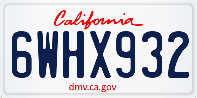 CA license plate 6WHX932