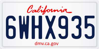 CA license plate 6WHX935