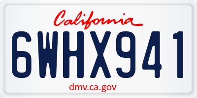 CA license plate 6WHX941