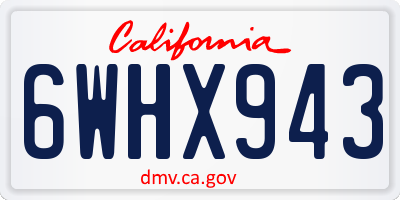 CA license plate 6WHX943