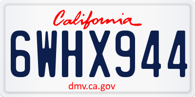 CA license plate 6WHX944