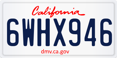 CA license plate 6WHX946