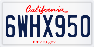 CA license plate 6WHX950