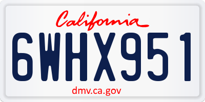 CA license plate 6WHX951