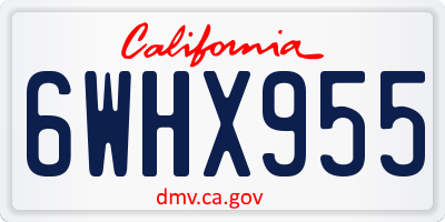 CA license plate 6WHX955