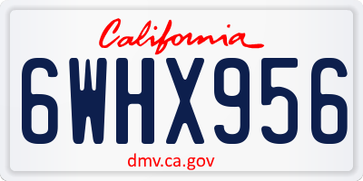 CA license plate 6WHX956
