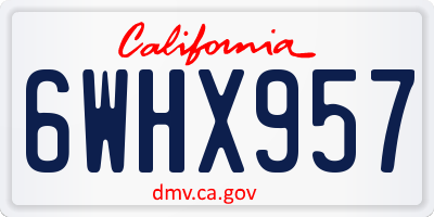 CA license plate 6WHX957