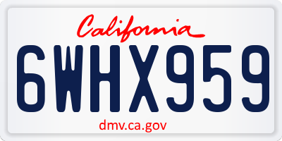 CA license plate 6WHX959
