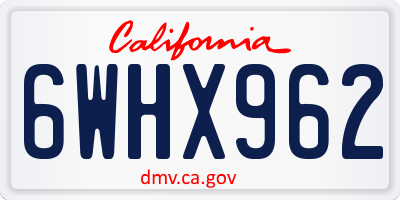 CA license plate 6WHX962