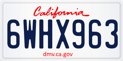 CA license plate 6WHX963