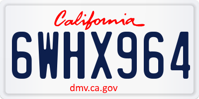 CA license plate 6WHX964