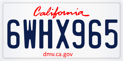 CA license plate 6WHX965