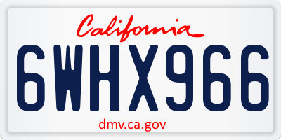 CA license plate 6WHX966