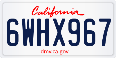 CA license plate 6WHX967