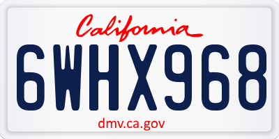 CA license plate 6WHX968