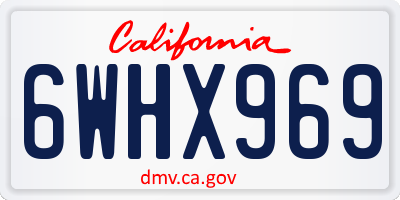 CA license plate 6WHX969