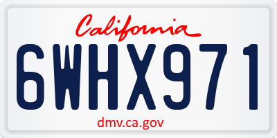 CA license plate 6WHX971