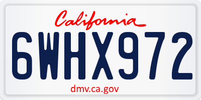 CA license plate 6WHX972