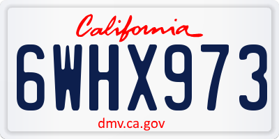 CA license plate 6WHX973