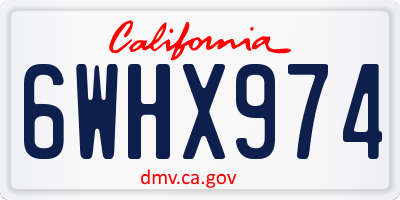 CA license plate 6WHX974