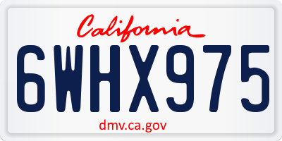 CA license plate 6WHX975