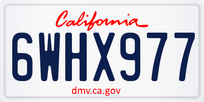 CA license plate 6WHX977