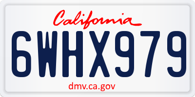 CA license plate 6WHX979
