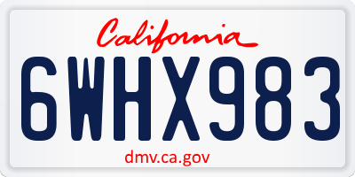 CA license plate 6WHX983