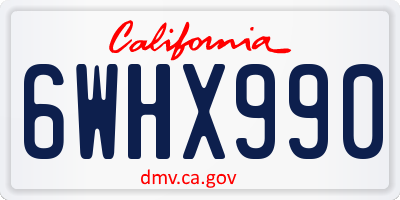 CA license plate 6WHX990