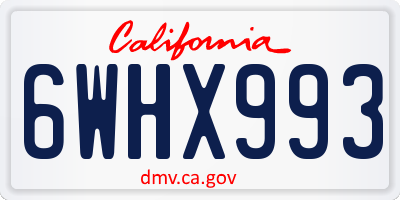 CA license plate 6WHX993