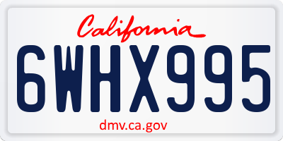 CA license plate 6WHX995