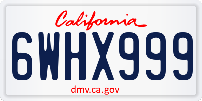 CA license plate 6WHX999