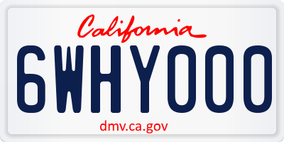 CA license plate 6WHY000