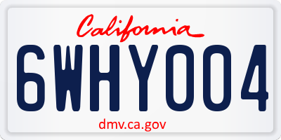 CA license plate 6WHY004
