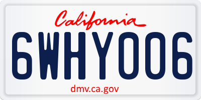 CA license plate 6WHY006