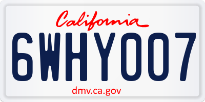 CA license plate 6WHY007