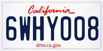 CA license plate 6WHY008