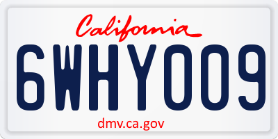 CA license plate 6WHY009