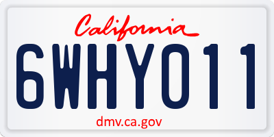 CA license plate 6WHY011