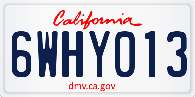 CA license plate 6WHY013